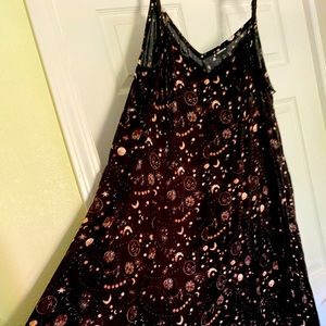 EUC Black Star Challis Trapeze Maxi Dress Sz 1
